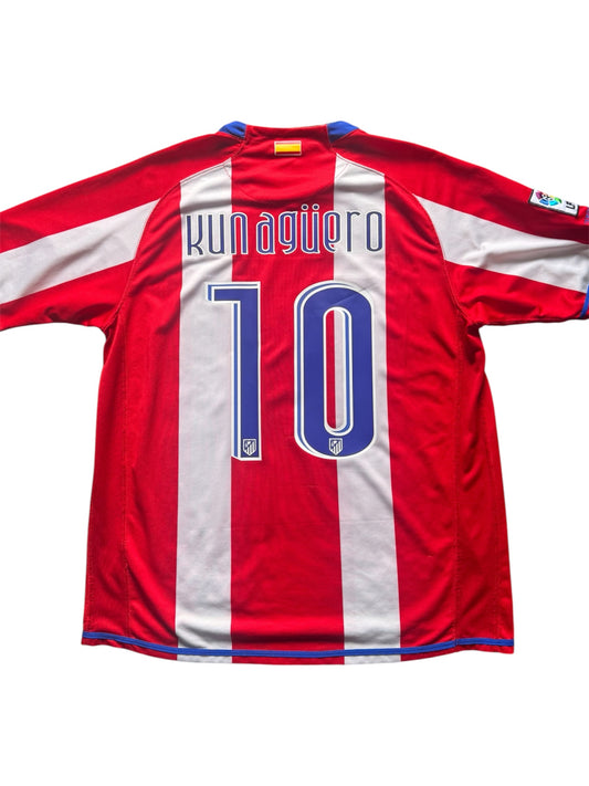 Atletico Madrid 2007/08 Home Shirt #10 Agüero (XL)